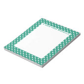 Blauwgroen en wit Polka dot custom notitieblok (Linkerzijde)