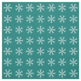 Blauwgroen en wit Snowflake-patroon Stof