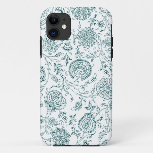 Blauwgroen en wit ventilatorpatroon Case-Mate iPhone case (Achterkant)