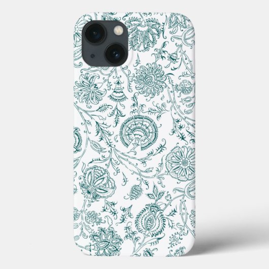 Blauwgroen en wit ventilatorpatroon Case-Mate iPhone case (Achterkant)