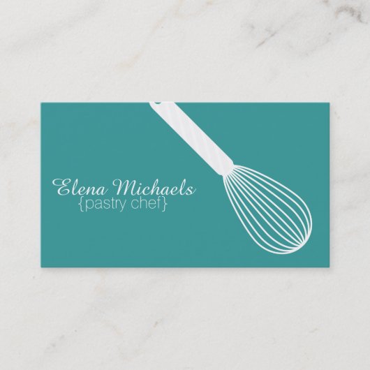 Blauwgroen en wit visitekaartje (Voorkant)