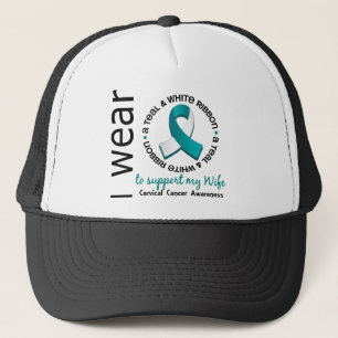 Blauwgroen en wit voor mijn vrouw 17 baarmoederhal trucker pet