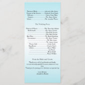 Blauwgroen en wit Zebra Diamond Wedding Programme Programmakaart (Achterkant)