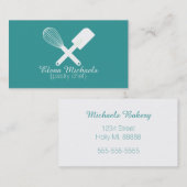 Blauwgroen en witte bakkerij visitekaartje (Voorkant / Achterkant)