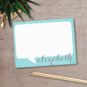 Blauwgroen en Witte Bubble van de Bespreking met d Post-it® Notes