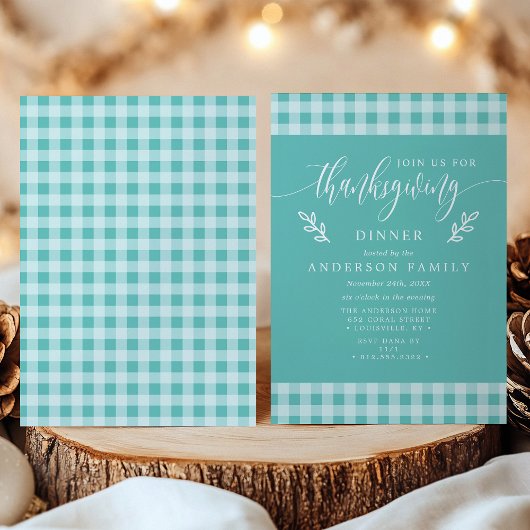 Blauwgroen en witte buffelcontrole Thanksgiving di Kaart