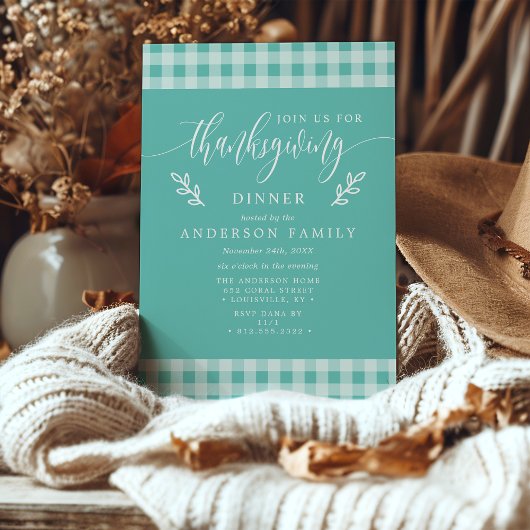 Blauwgroen en witte buffelcontrole Thanksgiving di Kaart