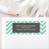 Blauwgroen en witte Chevron Etiket (Insitu)