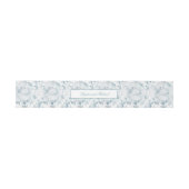 Blauwgroen en witte Damask Invitation Belly Band Uitnodigingen Wikkel (Vlak)