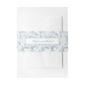 Blauwgroen en witte Damask Invitation Belly Band Uitnodigingen Wikkel (Voorkant Voorbeeld)