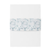 Blauwgroen en witte Damask Invitation Belly Band Uitnodigingen Wikkel (Achterkant Voorbeeld)
