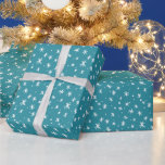 Blauwgroen en witte feestdag cadeaupapier<br><div class="desc">Dit feestelijke papier is voorzien van een blauwgroen en wit,  met de hand getekend starriepatroon. Het is perfect voor kerstcadeautjes of Hanukkah.</div>