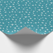 Blauwgroen en witte feestdag cadeaupapier (Hoek)