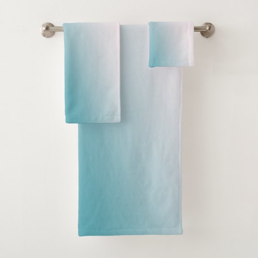 Blauwgroen en witte gradiënt bad handdoek (Insitu)