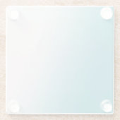 Blauwgroen en witte gradiënt glazen onderzetter (Achterkant)