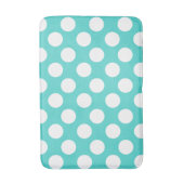 Blauwgroen en witte grote poka dot bath Mat (Voorkant Verticaal)