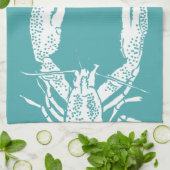 Blauwgroen en witte kreeft, persoonlijk geïndividu theedoek (Gevouwen)