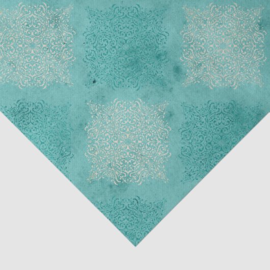 Blauwgroen en witte loskoppeling tissuepapier (Detail)