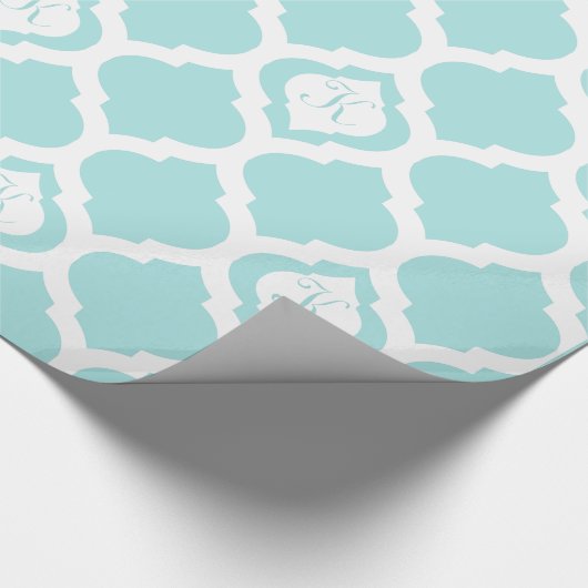 Blauwgroen en witte marineslot van Marokkaanse tre Cadeaupapier (Hoek)