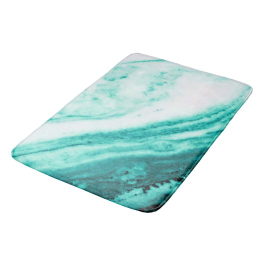 Blauwgroen en witte marmer badmat (Gekanteld)