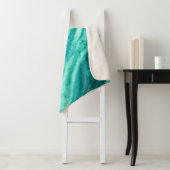 Blauwgroen en witte marmer sherpa deken (In situ)