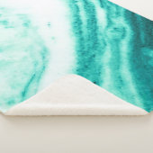 Blauwgroen en witte marmer sherpa deken (3/4)