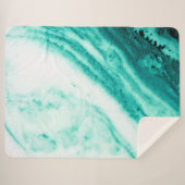 Blauwgroen en witte marmer sherpa deken (Voorkant (horizontaal))