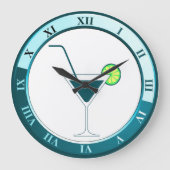 Blauwgroen en witte Martini Bar Grote Klok (Voorkant)