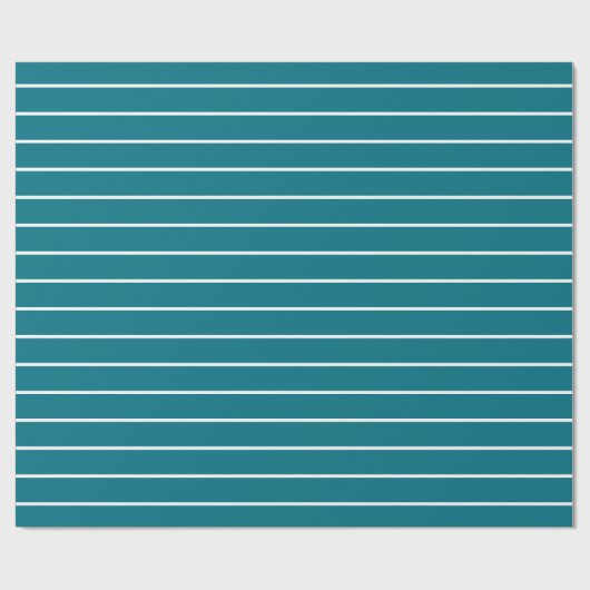 Blauwgroen en witte minimalistische moderne cadeaupapier (Vlak)