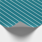 Blauwgroen en witte minimalistische moderne cadeaupapier (Hoek)
