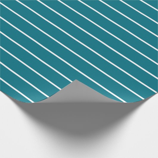 Blauwgroen en witte minimalistische moderne cadeaupapier (Hoek)