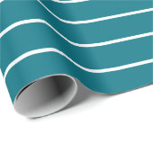 Blauwgroen en witte minimalistische moderne cadeaupapier (Rol Hoek)