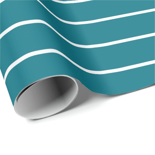 Blauwgroen en witte minimalistische moderne cadeaupapier (Rol Hoek)