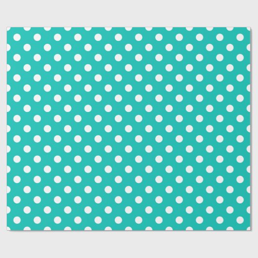 Blauwgroen en witte poka dot Pattern Cadeaupapier (Vlak)