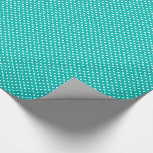 Blauwgroen en witte poka dot Pattern Cadeaupapier (Hoek)
