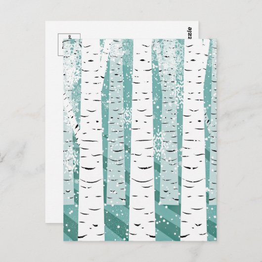 Blauwgroen en witte sinaasappelboom Winter Briefkaart (Voorkant / Achterkant)