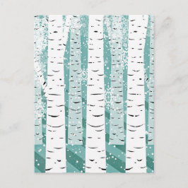 Blauwgroen en witte sinaasappelboom Winter Briefkaart
