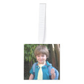 Blauwgroen en Witte Sneeuwvlok Kerstfoto Decoratie (Voorkant)