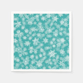 Blauwgroen en witte sneeuwvlokken Winter Wonderlan Servet (Voorkant)