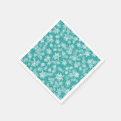 Blauwgroen en witte sneeuwvlokken Winter Wonderlan Servet (Hoek)
