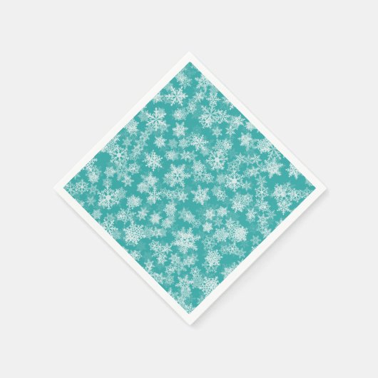 Blauwgroen en witte sneeuwvlokken Winter Wonderlan Servet (Hoek)