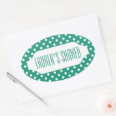 Blauwgroen en witte sticker (Envelop)