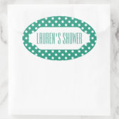 Blauwgroen en witte sticker (Tas)