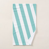 Blauwgroen en witte strepen bad handdoek (Handdoek)