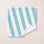 Blauwgroen en witte strepen bad handdoek (Wasdoekje)