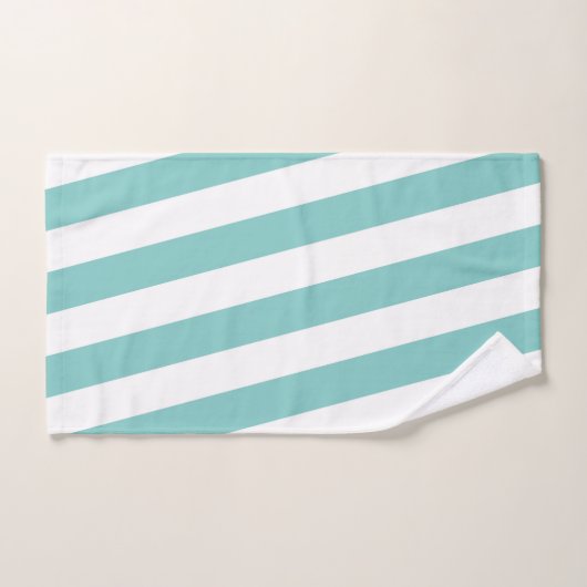 Blauwgroen en witte strepen bad handdoek (Handdoek)