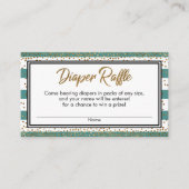 Blauwgroen en witte strepen, Confetti diapluierspo Informatiekaartje (Voorkant)