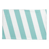 Blauwgroen en witte strepen kussensloop (Achterkant)