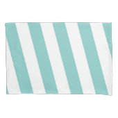 Blauwgroen en witte strepen kussensloop (Voorkant)