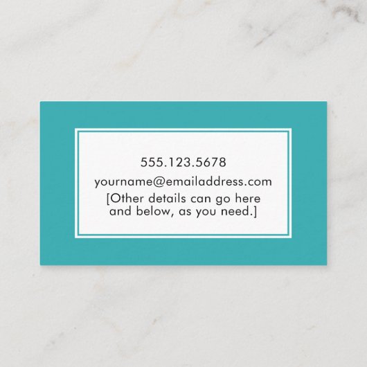 Blauwgroen en witte strepen Mammie afspeelkaart Contactkaartje (Achterkant)